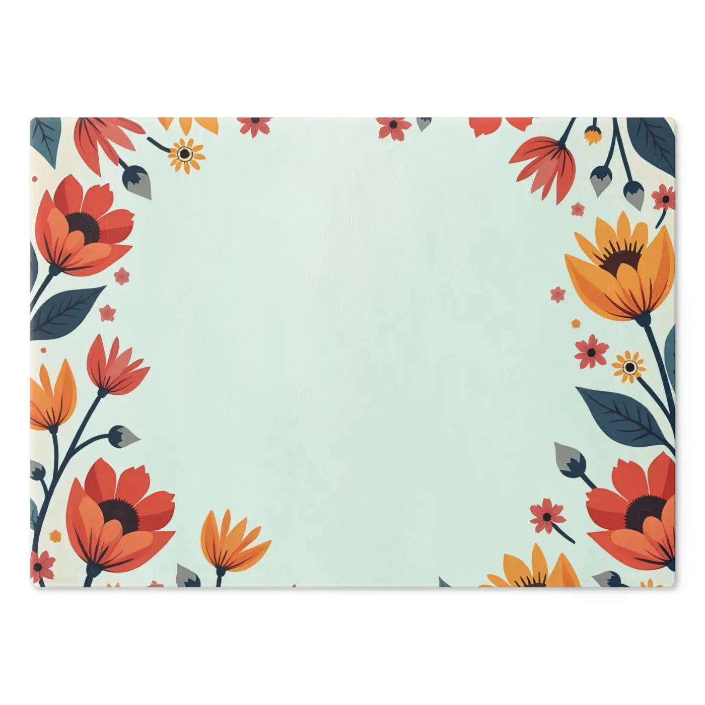 Colorful Flowers Cutting Board - Durable Tempered Glass - DipaliZ