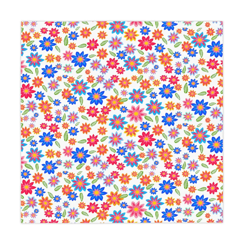 Flowers Pattern Tablecloth - Colorful Polyester Design - DipaliZ