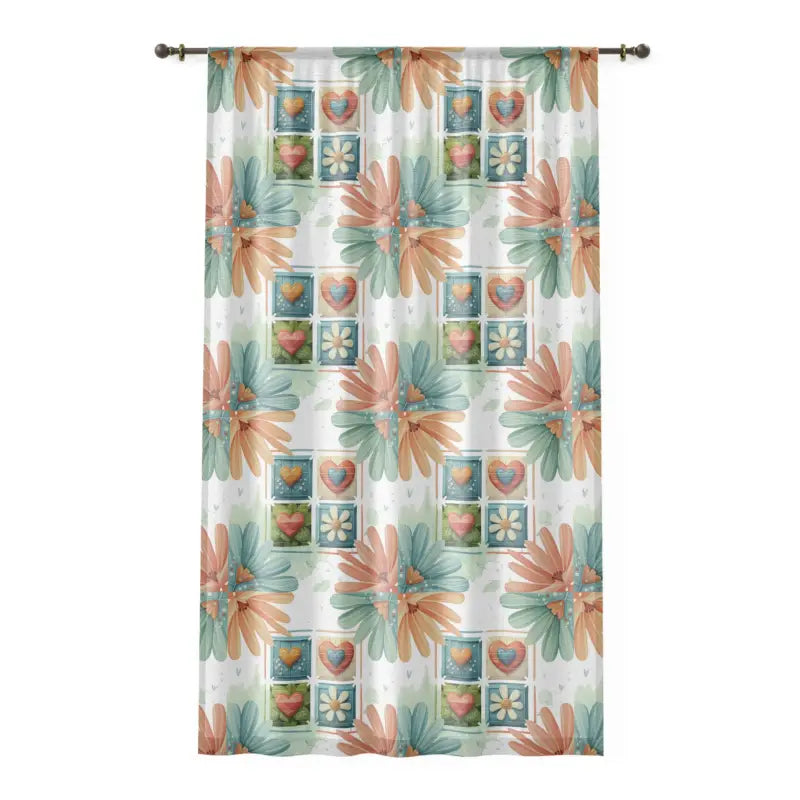 Colorful Flowers Window Curtain - Sheer Home Decor - DipaliZ