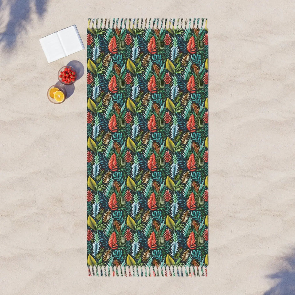 Colorful Foliage Beach Blanket - Polyester Beach Cloth - DipaliZ