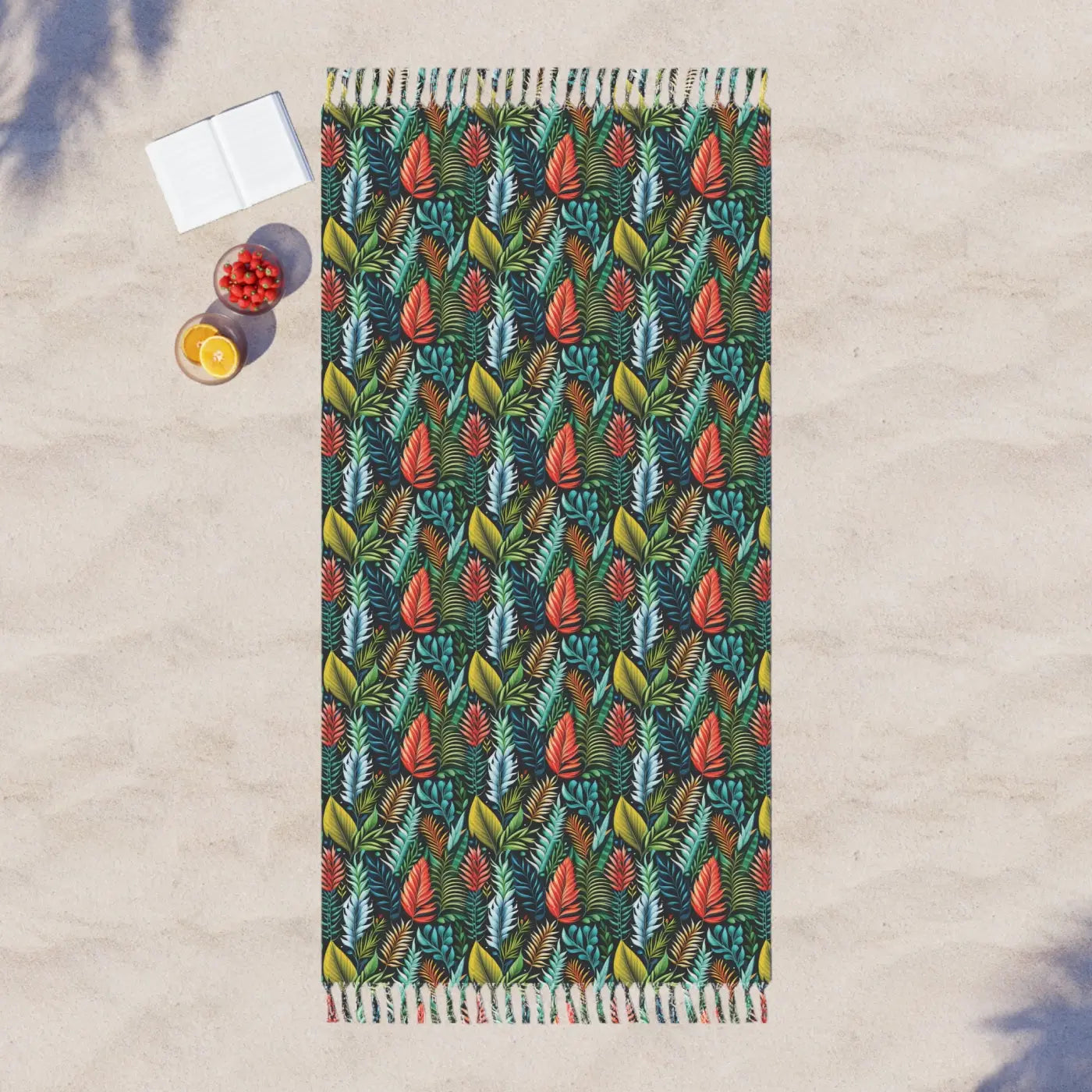 Colorful Foliage Beach Blanket - Polyester Beach Cloth - DipaliZ