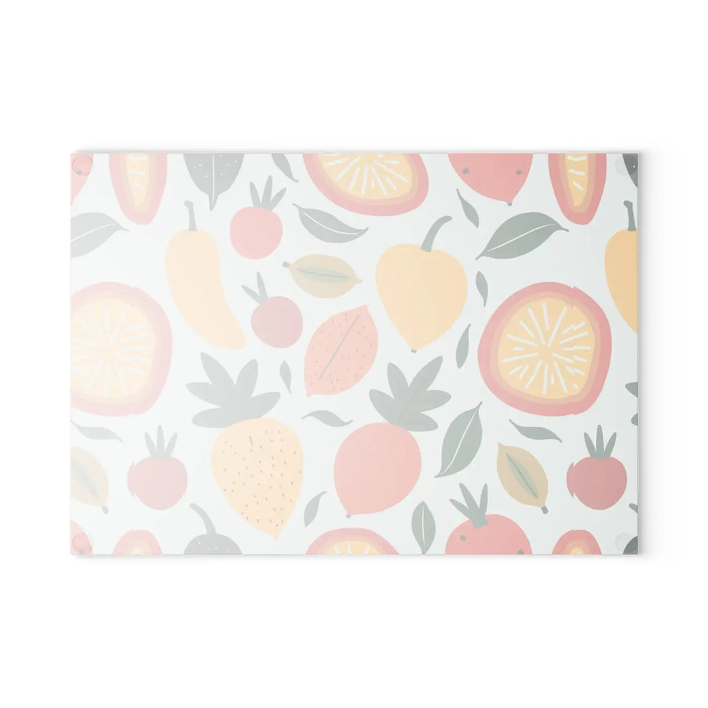 Colorful Fruit Glass Cutting Board - Food Lovers Kitchen Decor - DipaliZ
