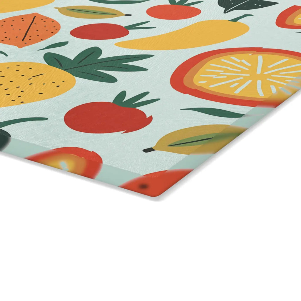 Colorful Fruit Glass Cutting Board - Food Lovers Kitchen Decor - DipaliZ