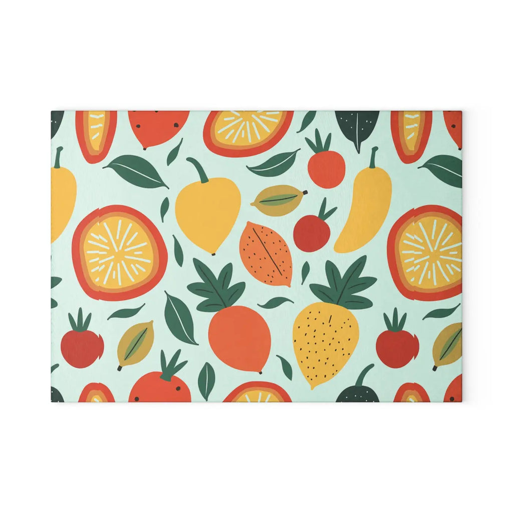 Colorful Fruit Glass Cutting Board - Food Lovers Kitchen Decor - DipaliZ