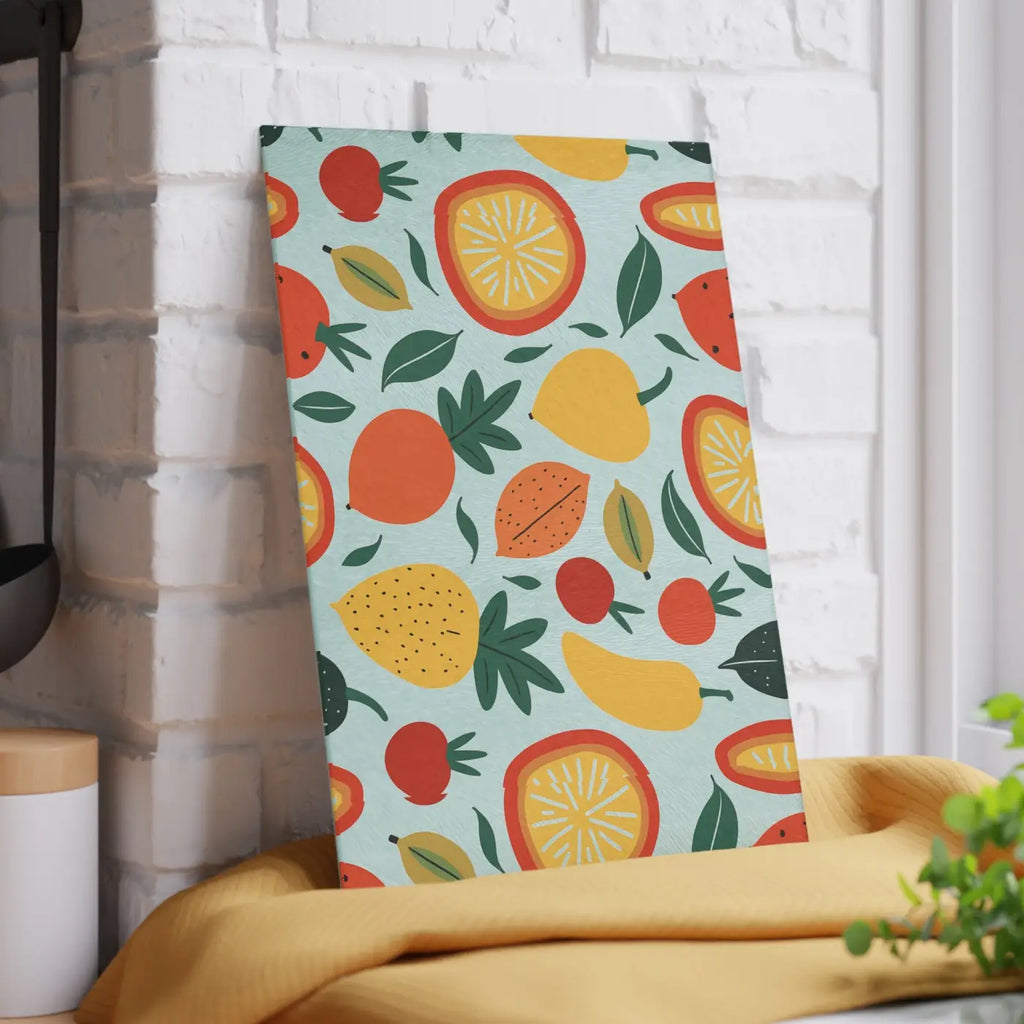 Colorful Fruit Glass Cutting Board - Food Lovers Kitchen Decor - DipaliZ