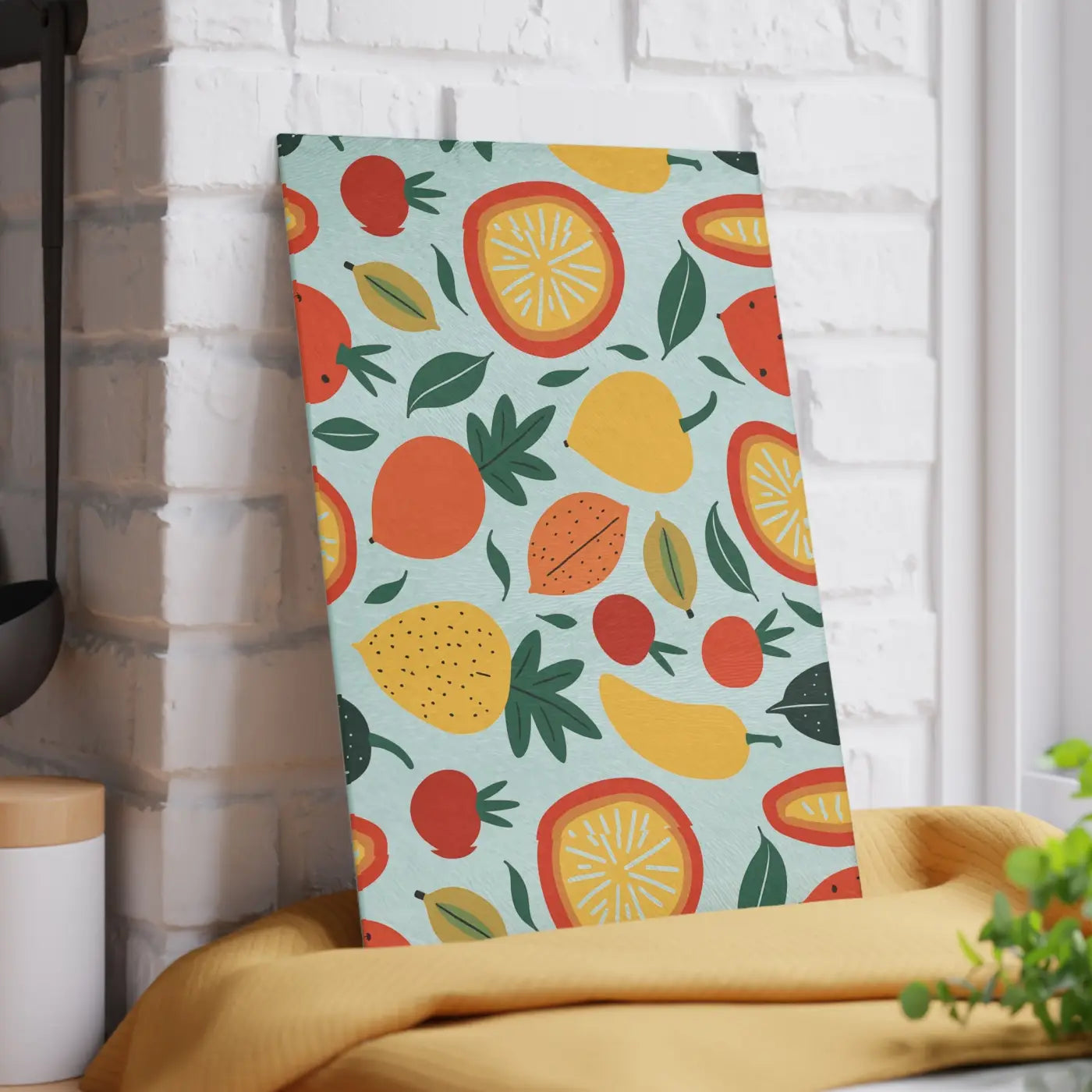 Colorful Fruit Glass Cutting Board - Food Lovers Kitchen Decor - DipaliZ