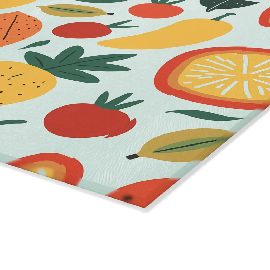Colorful Fruit Glass Cutting Board - Food Lovers Kitchen Decor - DipaliZ