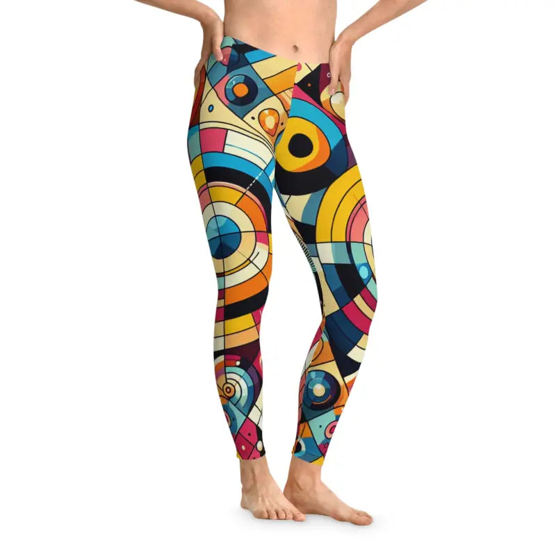 Colorful Geometric Pattern Leggings - Activewear - DipaliZ