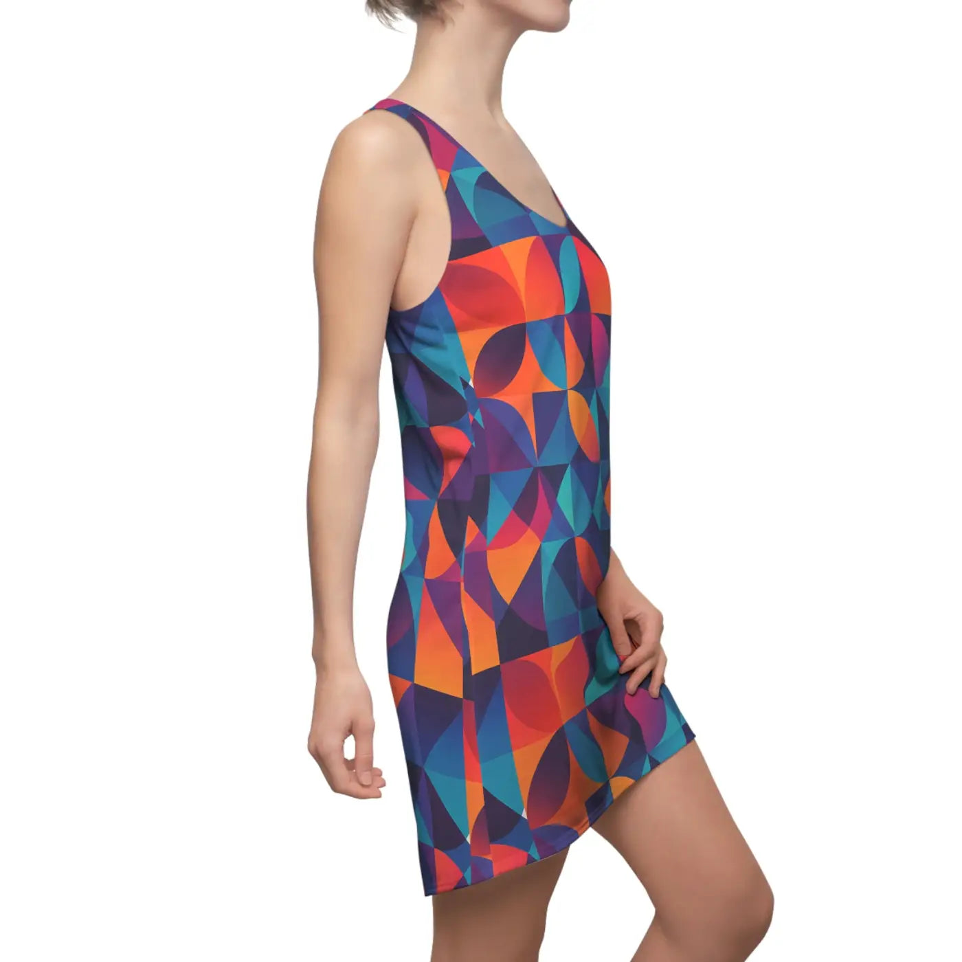 Colorful Geometric Racerback Dress - Summer Ready - DipaliZ