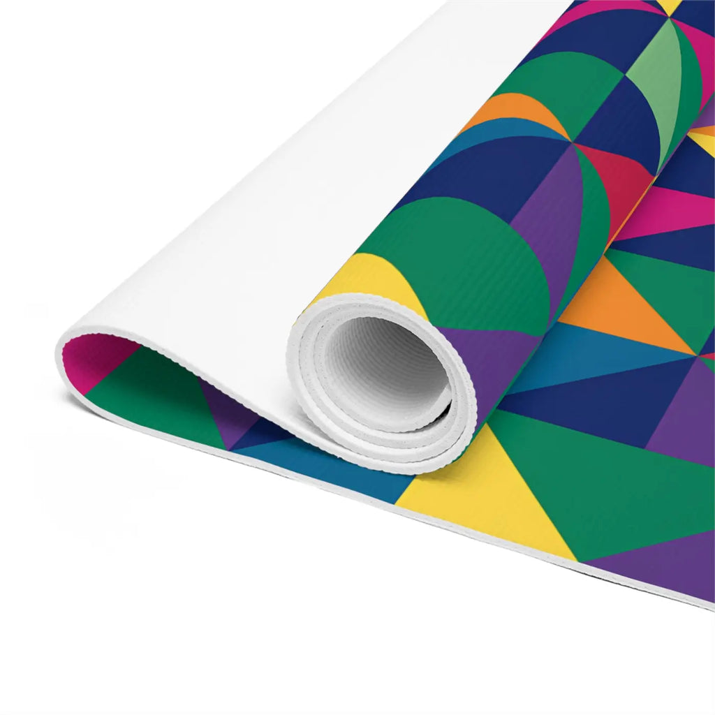 Colorful Geometric Foam Yoga Mat - Triangle Design - DipaliZ