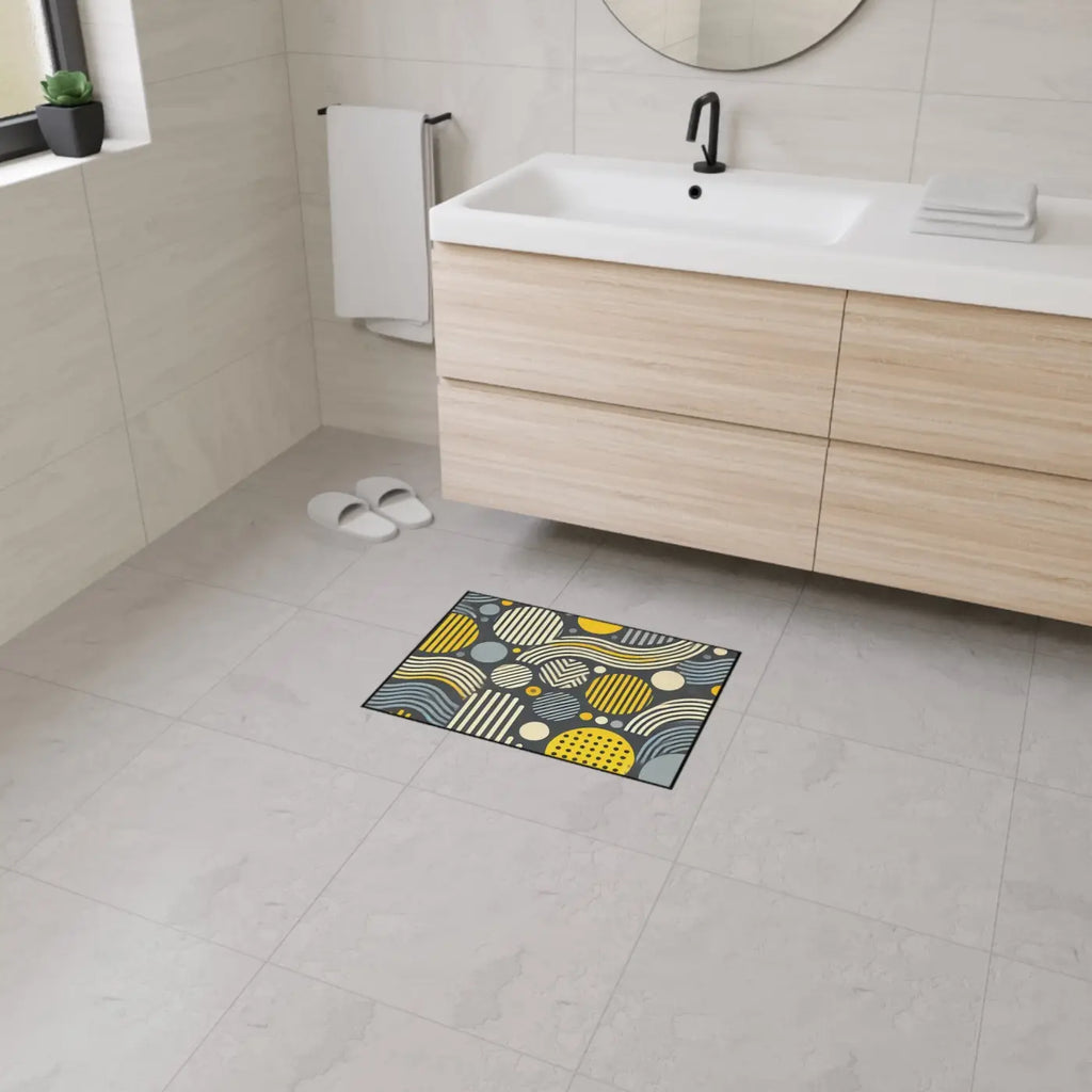 Vibrant Yellow Geometric Heavy Floor Mat - Home Decor - DipaliZ