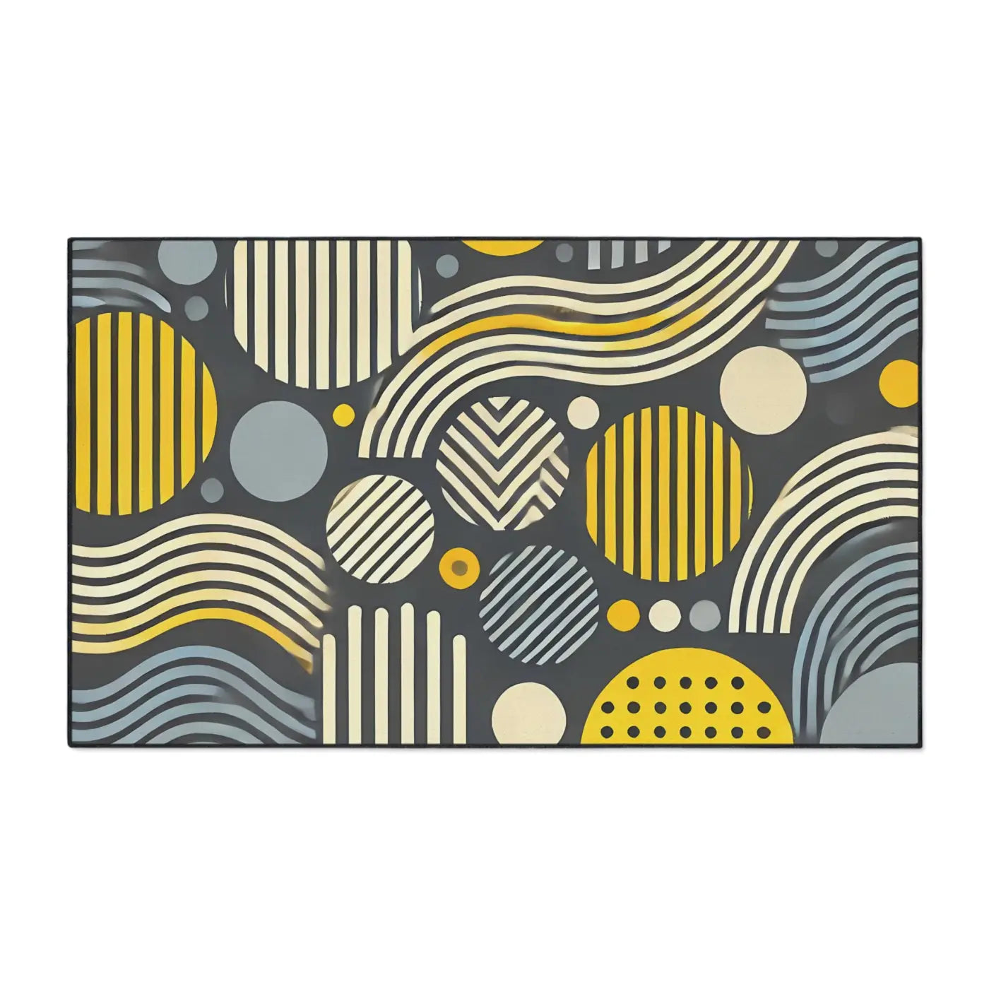 Vibrant Yellow Geometric Heavy Floor Mat - Home Decor - DipaliZ