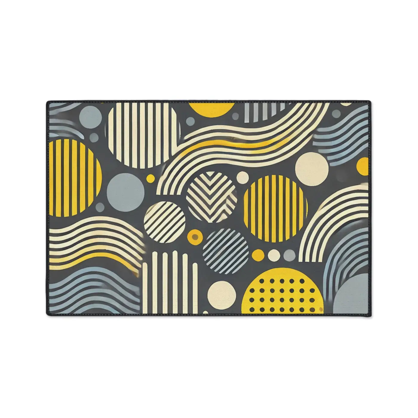 Vibrant Yellow Geometric Heavy Floor Mat - Home Decor - DipaliZ