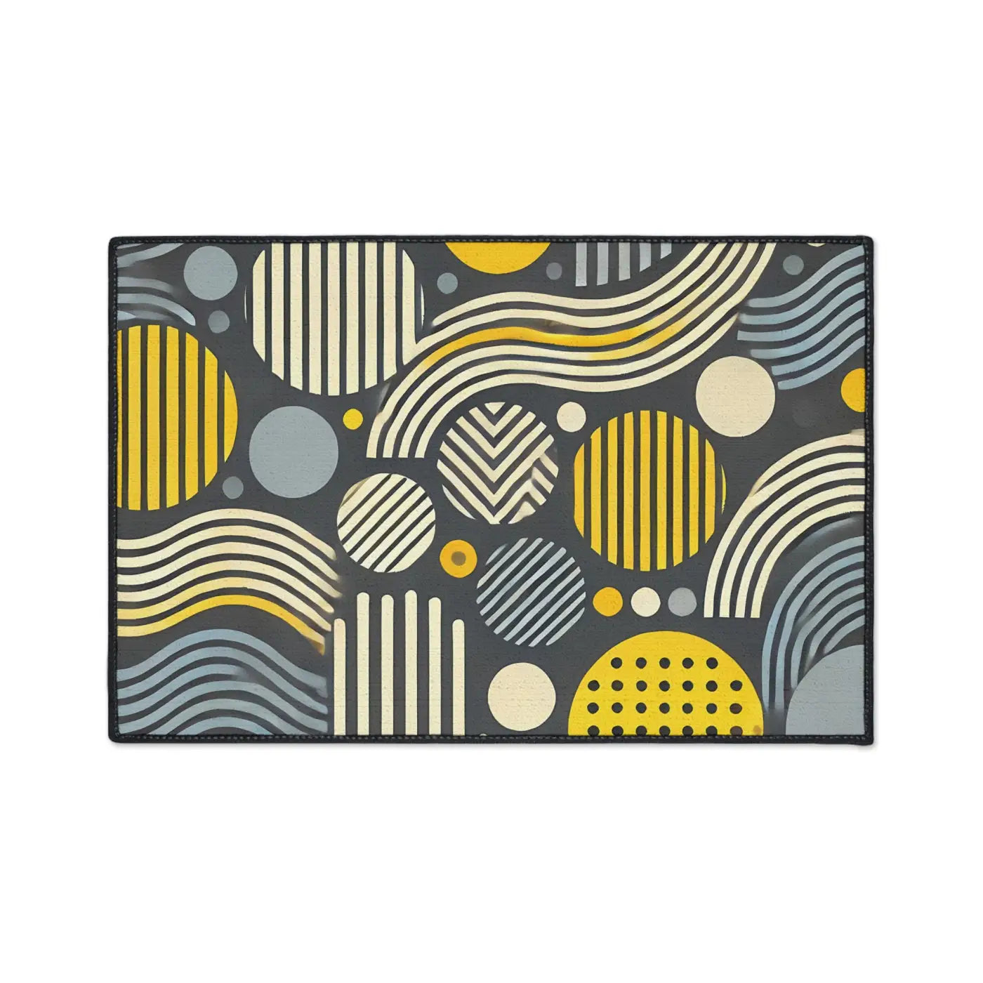 Vibrant Yellow Geometric Heavy Floor Mat - Home Decor - DipaliZ