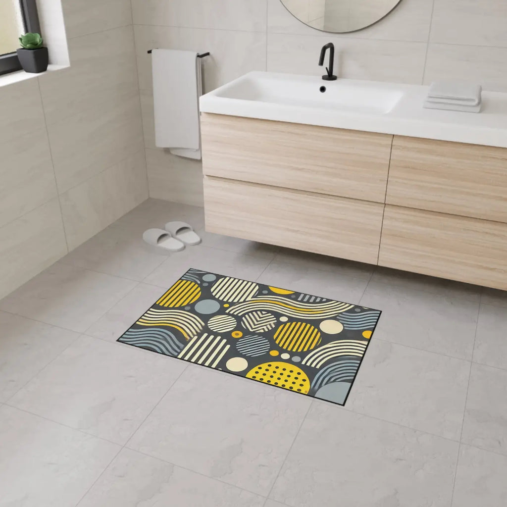 Vibrant Yellow Geometric Heavy Floor Mat - Home Decor - DipaliZ