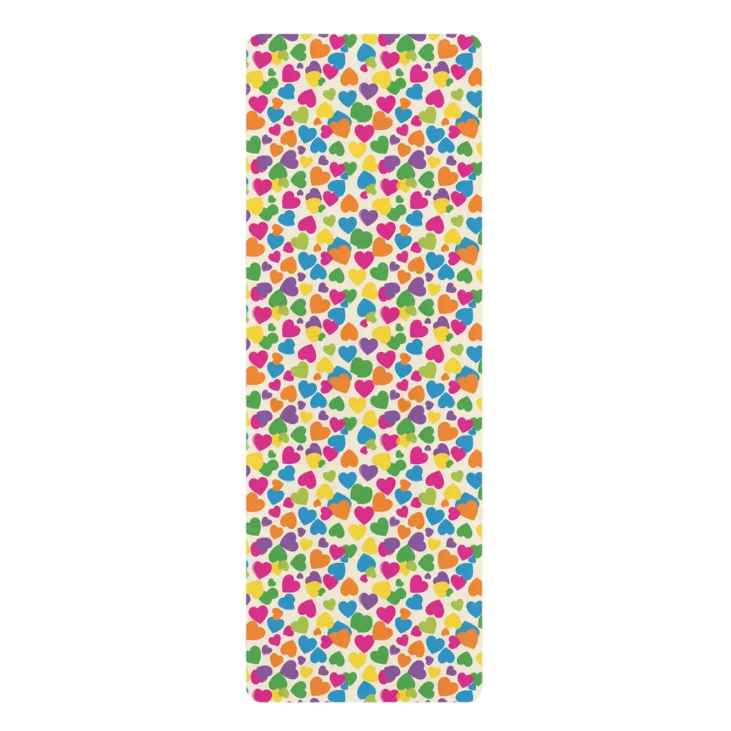 Colorful Heart Pattern Yoga Mat - Non Slip Grip - DipaliZ