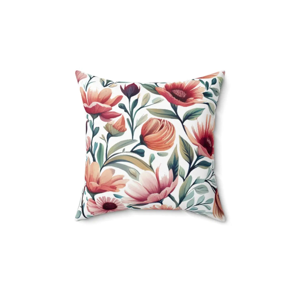 Polyester Square Pillow - Colorful Large Flowers Design - DipaliZ