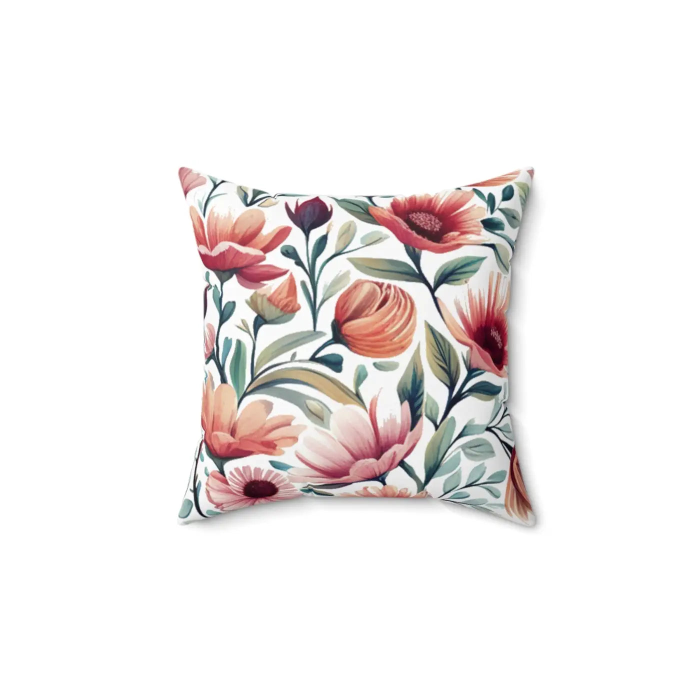 Polyester Square Pillow - Colorful Large Flowers Design - DipaliZ