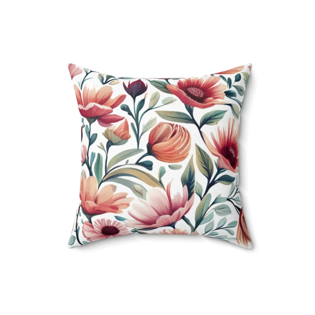 Polyester Square Pillow - Colorful Large Flowers Design - DipaliZ