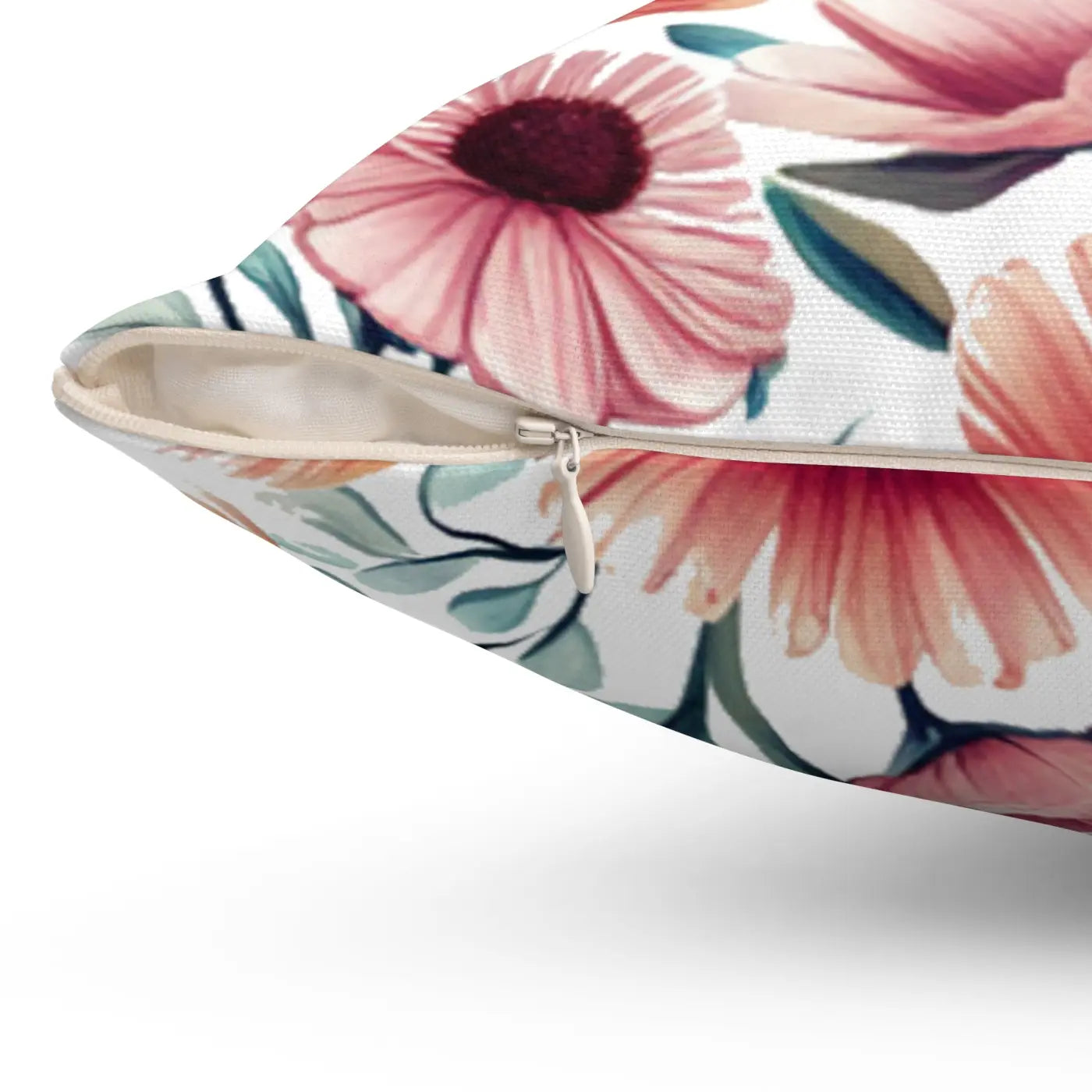 Polyester Square Pillow - Colorful Large Flowers Design - DipaliZ