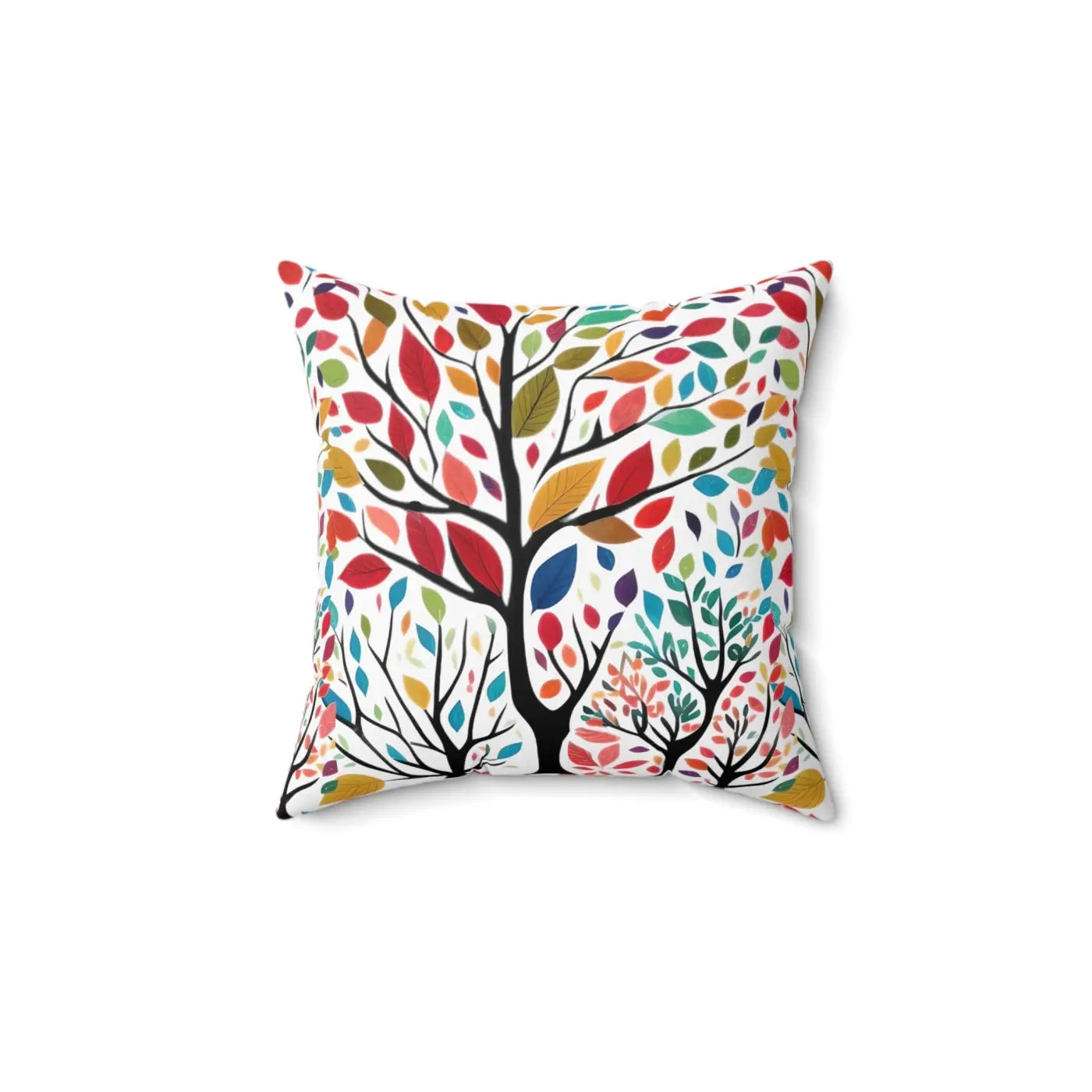 Colorful Leaves Tree Pillow - Vibrant Home Decor - DipaliZ