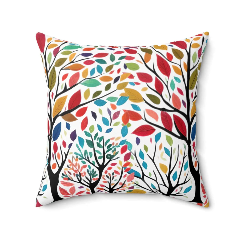 Colorful Leaves Tree Pillow - Vibrant Home Decor - DipaliZ