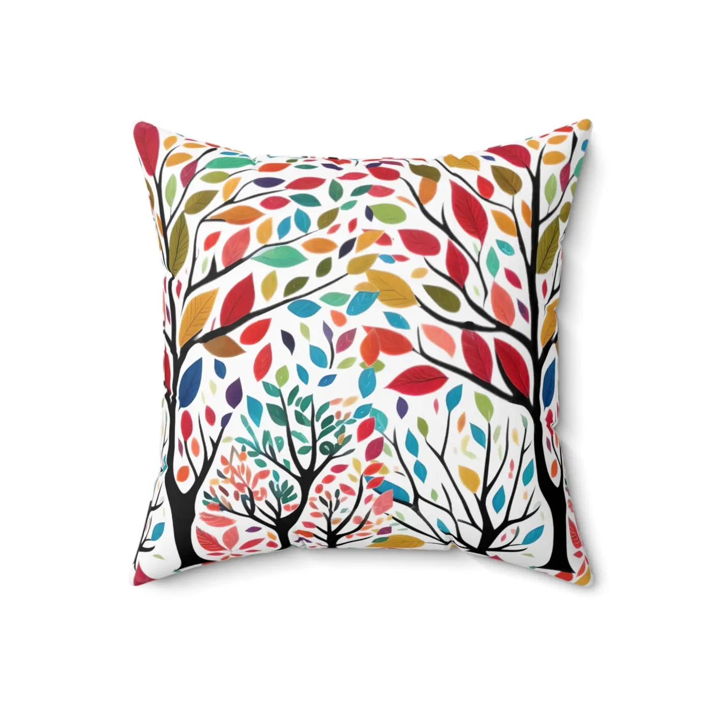 Colorful Leaves Tree Pillow - Vibrant Home Decor - DipaliZ