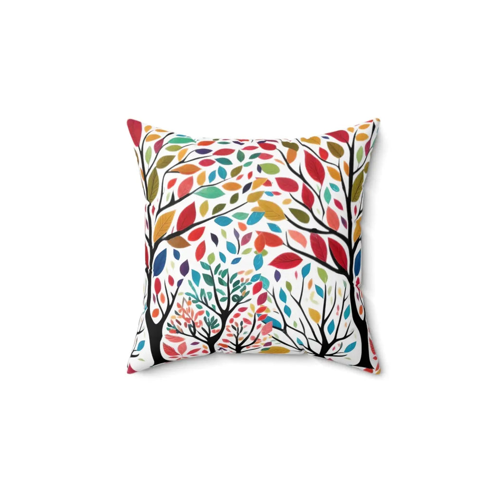 Colorful Leaves Tree Pillow - Vibrant Home Decor - DipaliZ