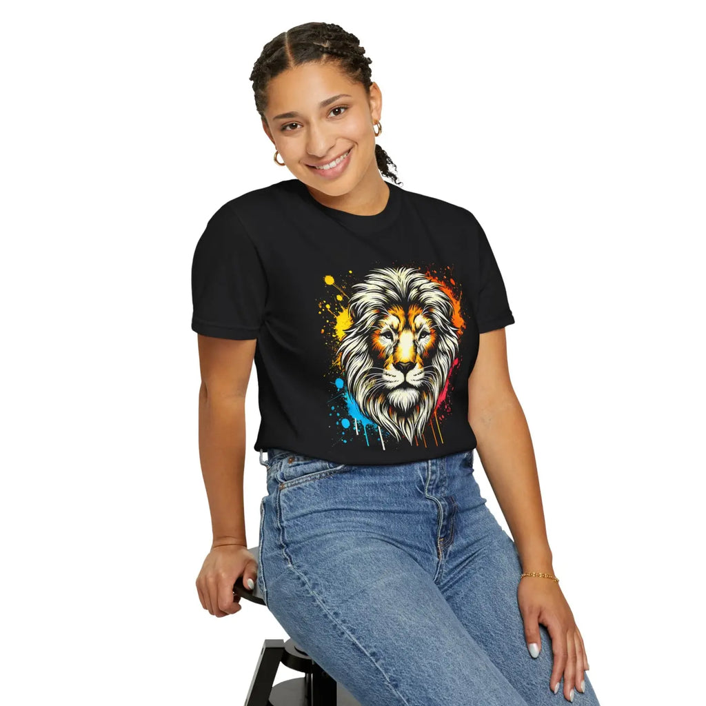 Colorful Lion Head T-Shirt - Wild Energy Style - DipaliZ