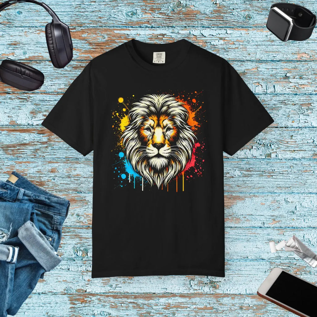 Colorful Lion Head T-Shirt - Wild Energy Style - DipaliZ