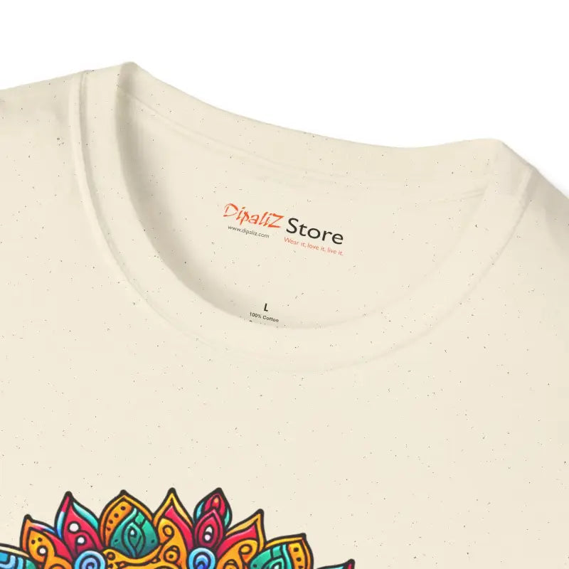 Colorful Mandal Art Softstyle T Shirt - Bold Elephant Design - DipaliZ
