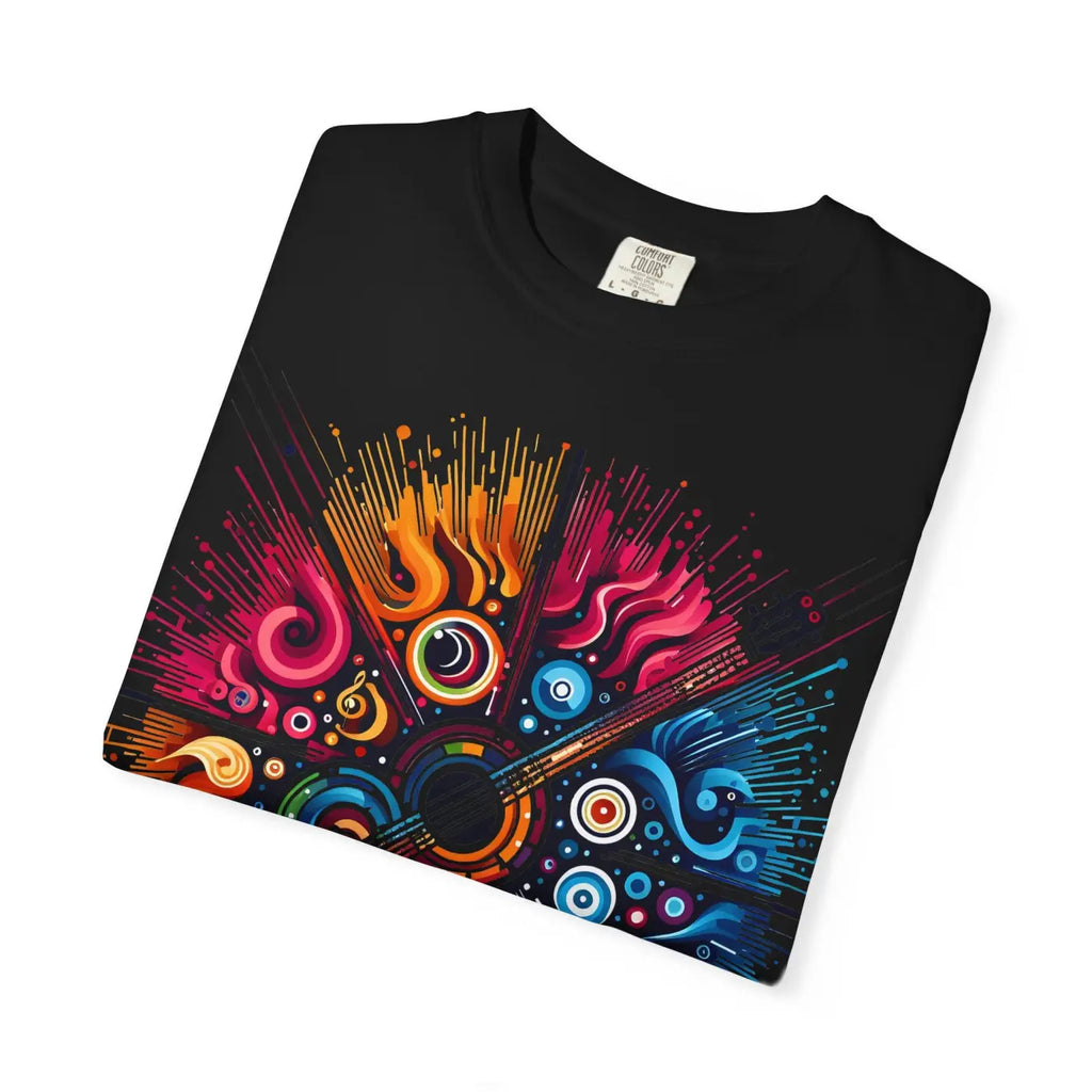 Colorful Musical Vibes Unisex Garment Dyed Shirt - DipaliZ
