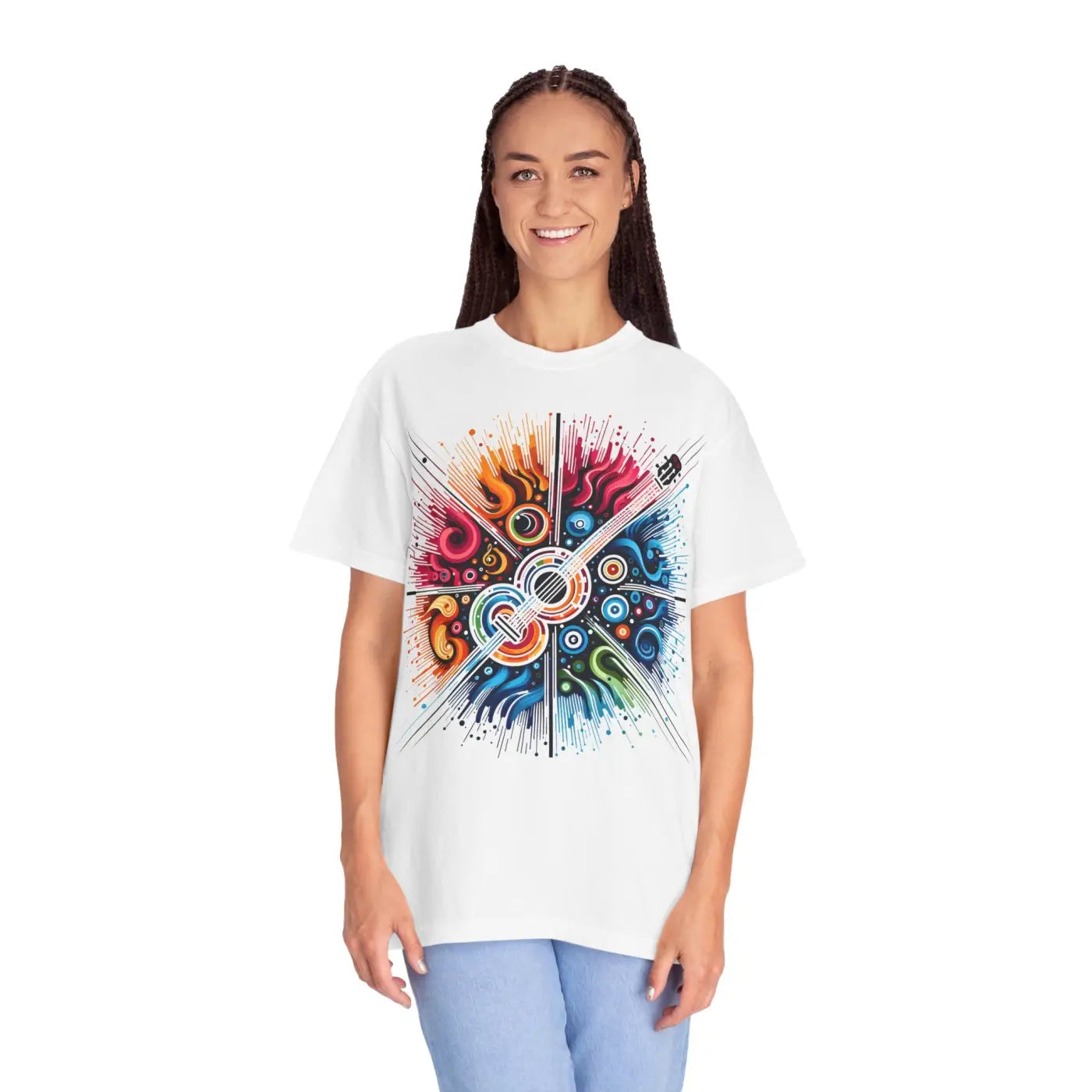 Colorful Musical Vibes Unisex Garment Dyed Shirt - DipaliZ