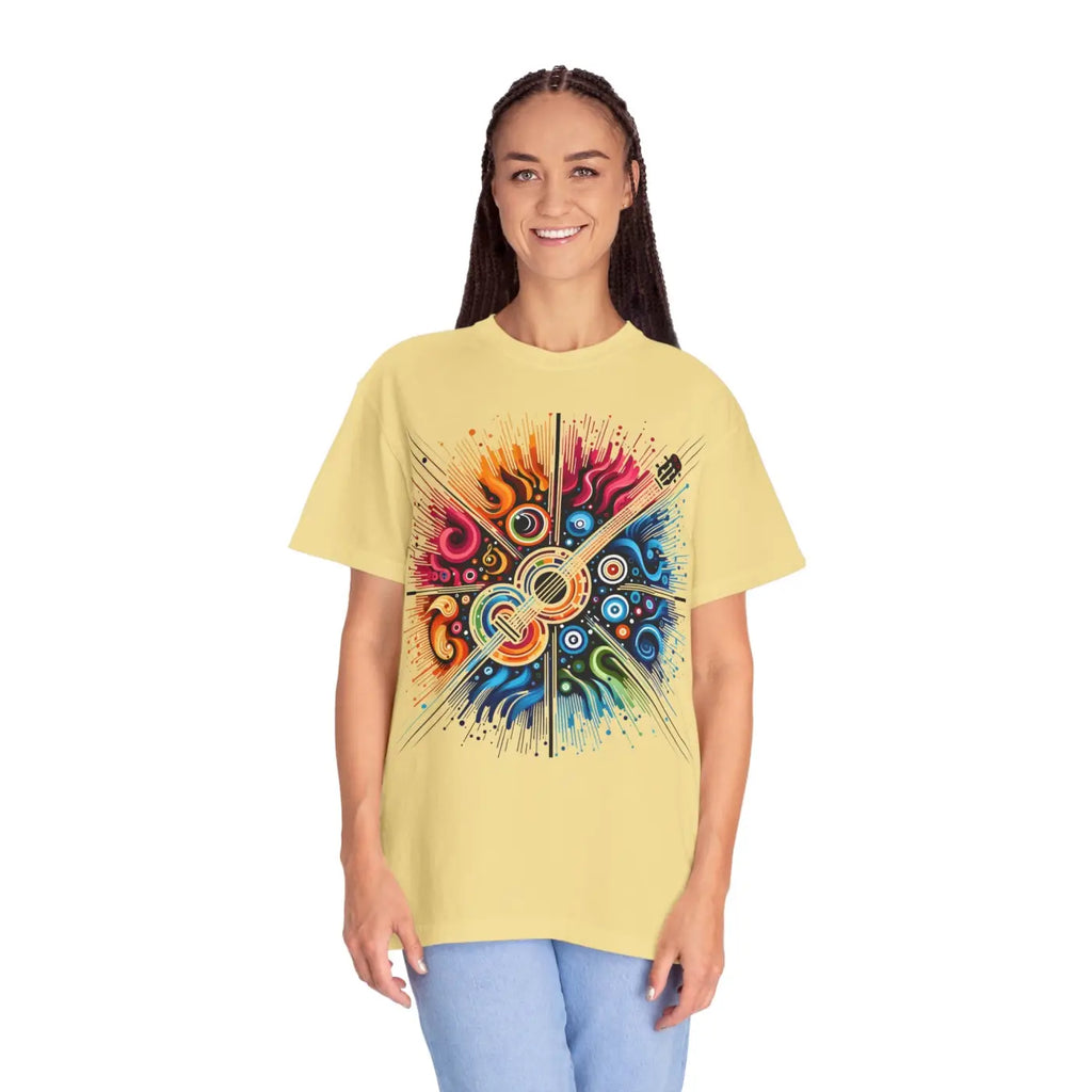 Colorful Musical Vibes Unisex Garment Dyed Shirt - DipaliZ