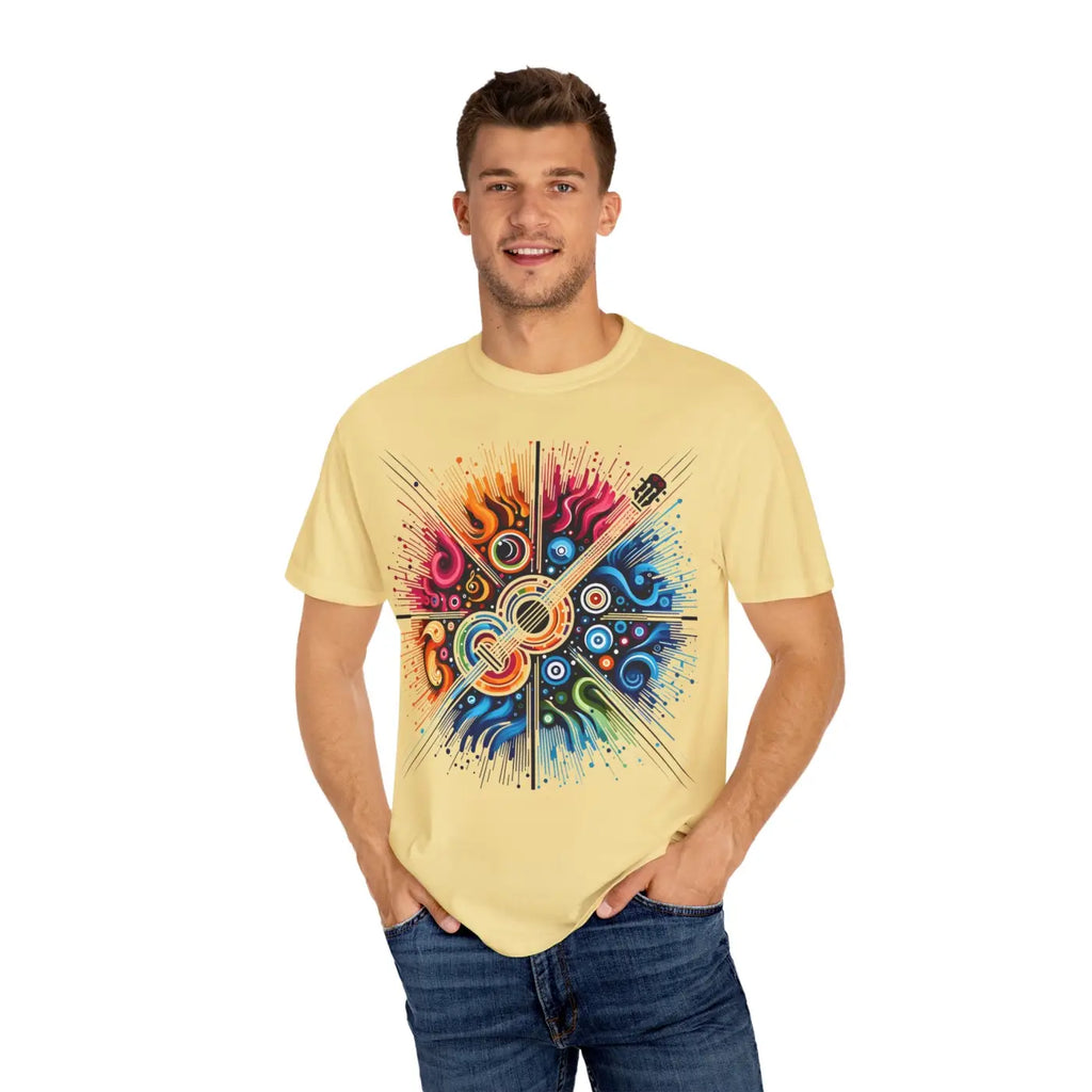 Colorful Musical Vibes Unisex Garment Dyed Shirt - DipaliZ