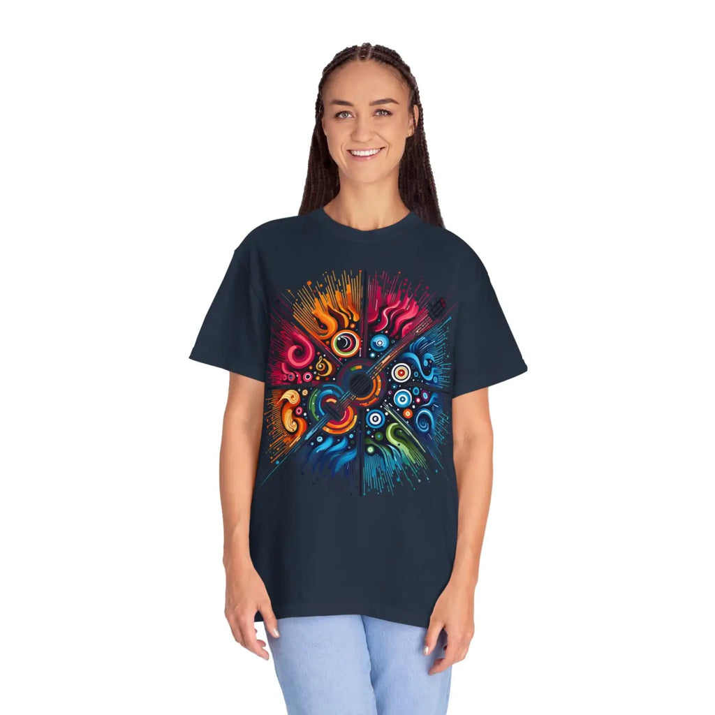 Colorful Musical Vibes Unisex Garment Dyed Shirt - DipaliZ