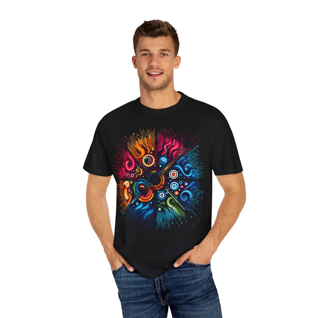 Colorful Musical Vibes Unisex Garment Dyed Shirt - DipaliZ
