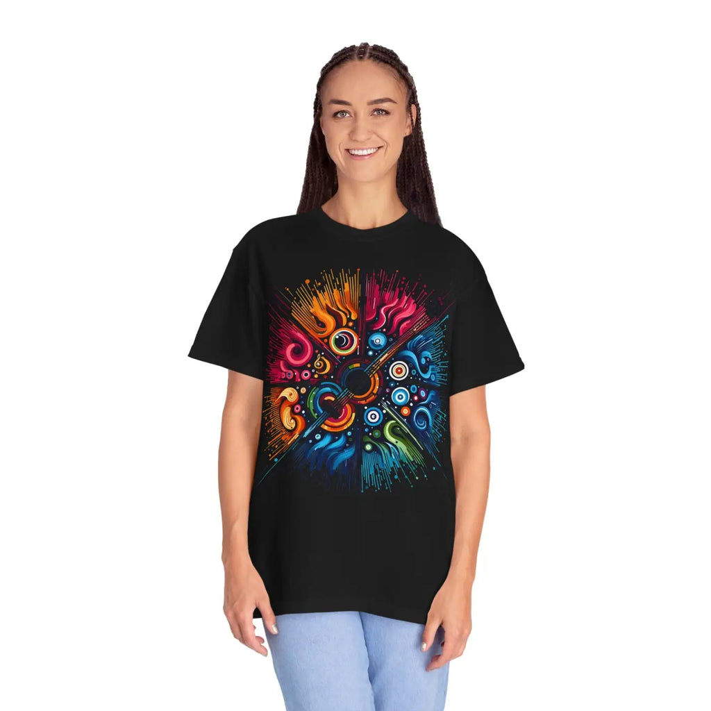 Colorful Musical Vibes Unisex Garment Dyed Shirt - DipaliZ