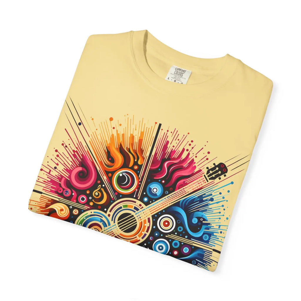 Colorful Musical Vibes Unisex Garment Dyed Shirt - DipaliZ
