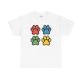Paw Print Unisex Heavy Cotton Tee - Colorful Design - DipaliZ