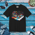 Colorful Piano Waves Vibrant Short Sleeve Tee - Musical - DipaliZ