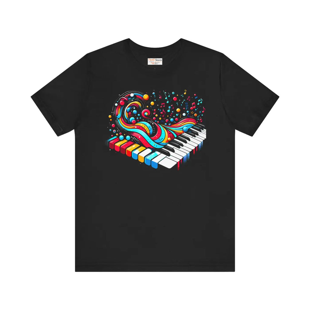 Colorful Piano Waves Vibrant Short Sleeve Tee - Musical - DipaliZ