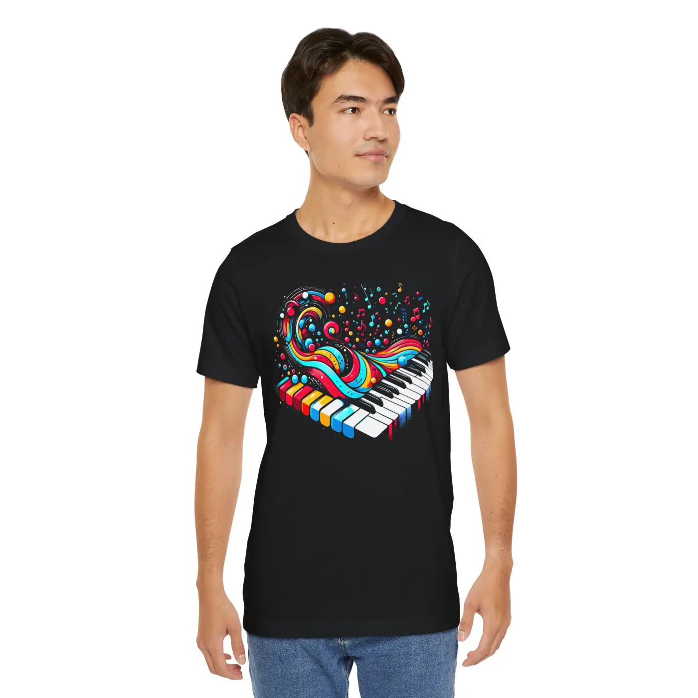 Colorful Piano Waves Vibrant Short Sleeve Tee - Musical - DipaliZ