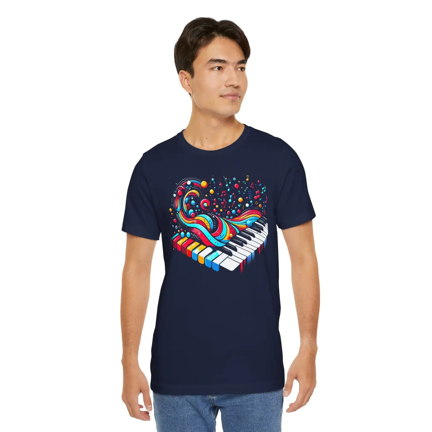Colorful Piano Waves Vibrant Short Sleeve Tee - Musical - DipaliZ