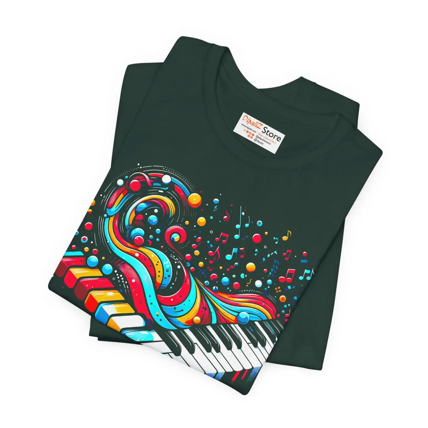 Colorful Piano Waves Vibrant Short Sleeve Tee - Musical - DipaliZ