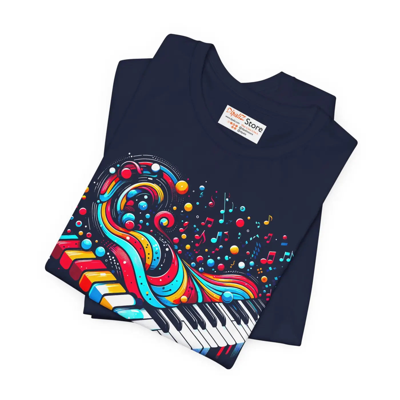 Colorful Piano Waves Vibrant Short Sleeve Tee - Musical - DipaliZ