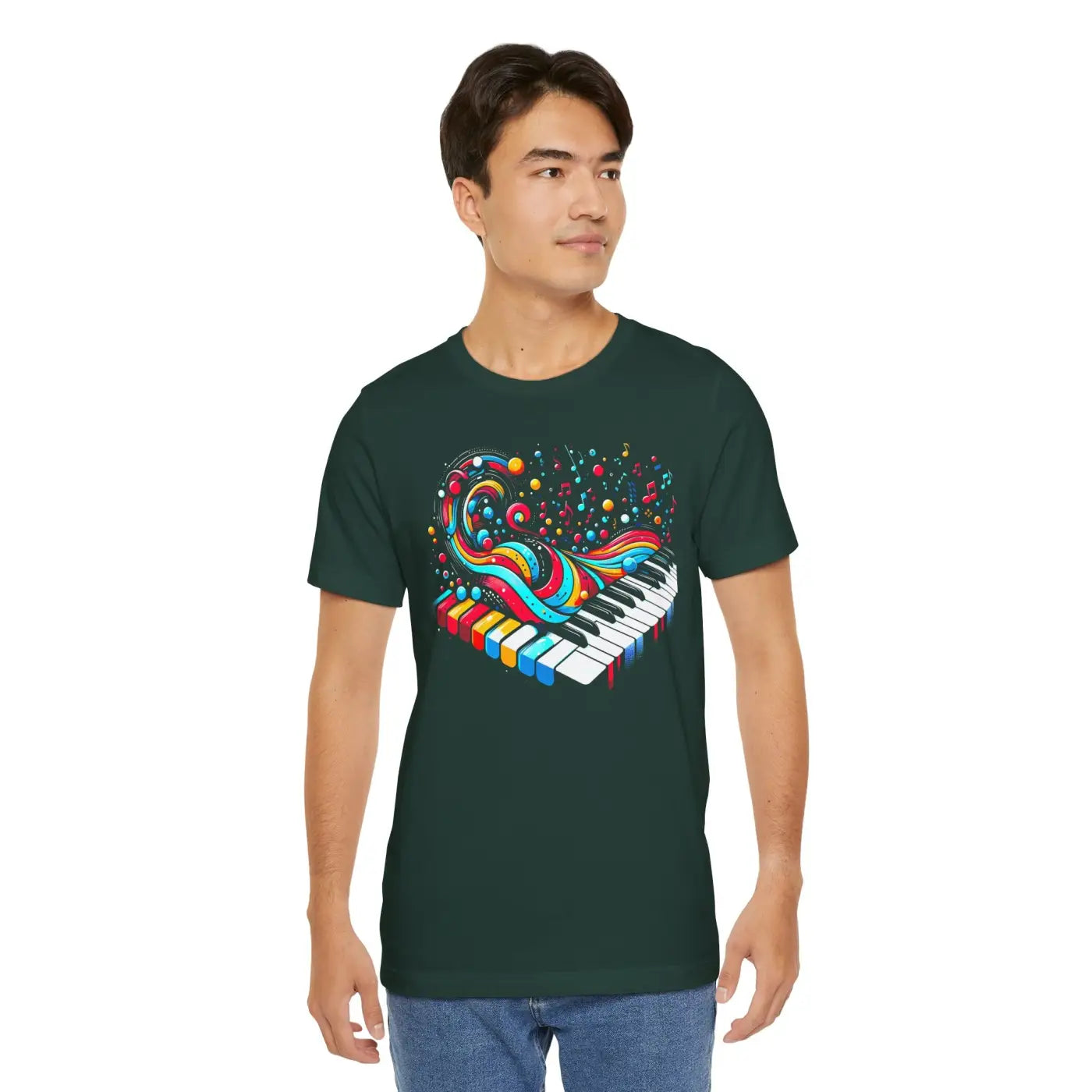 Colorful Piano Waves Vibrant Short Sleeve Tee - Musical - DipaliZ