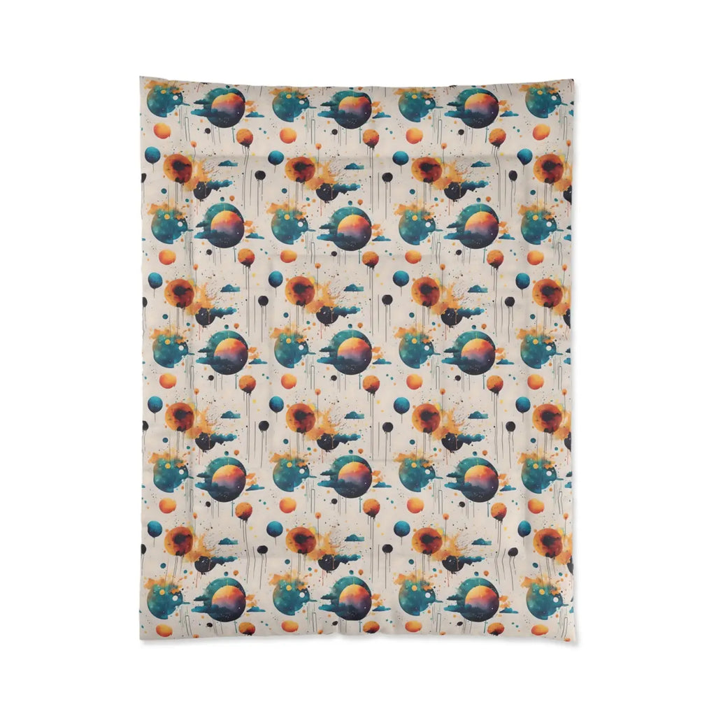Planets Comforter - Abstract Design Polyester Bedding - DipaliZ