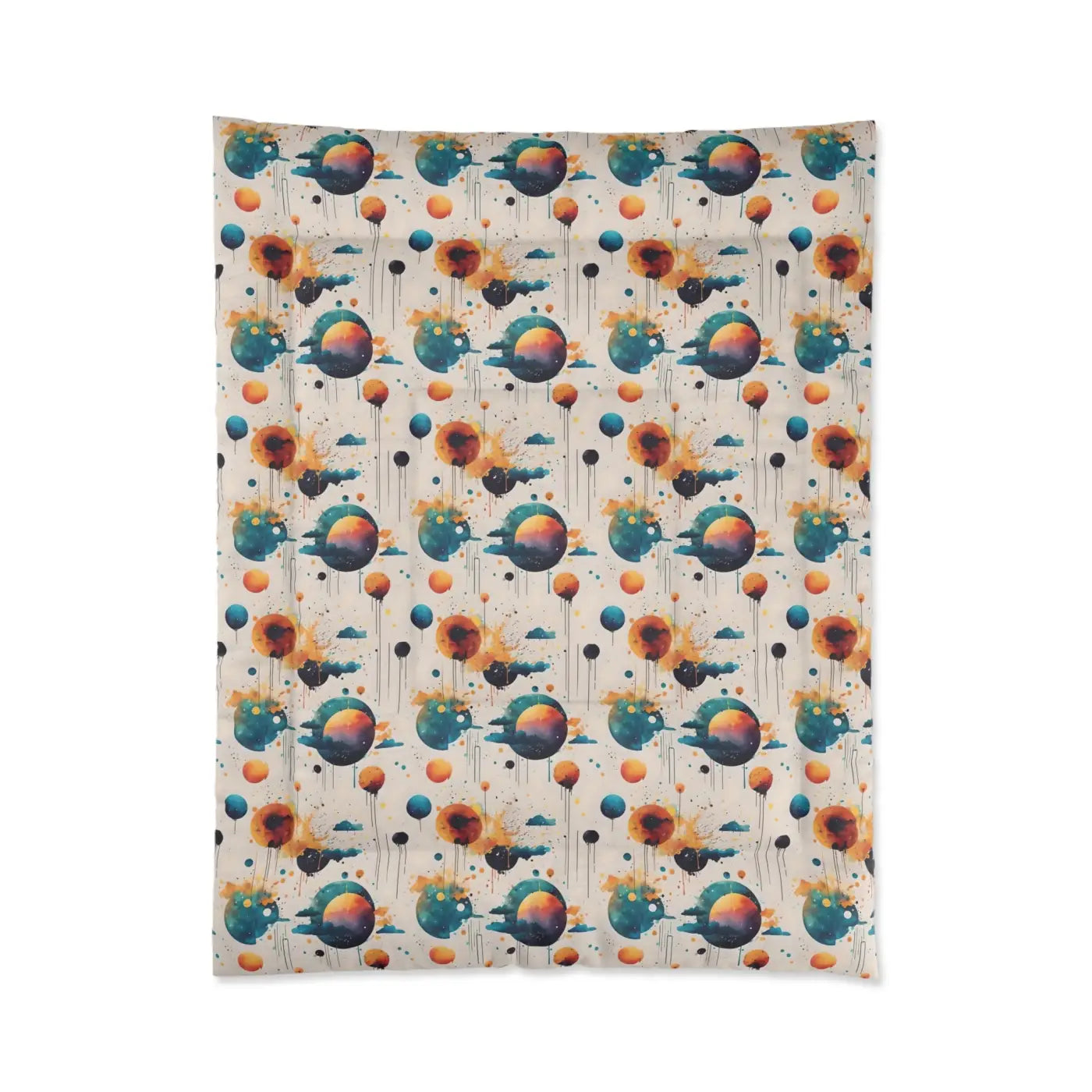 Planets Comforter - Abstract Design Polyester Bedding - DipaliZ