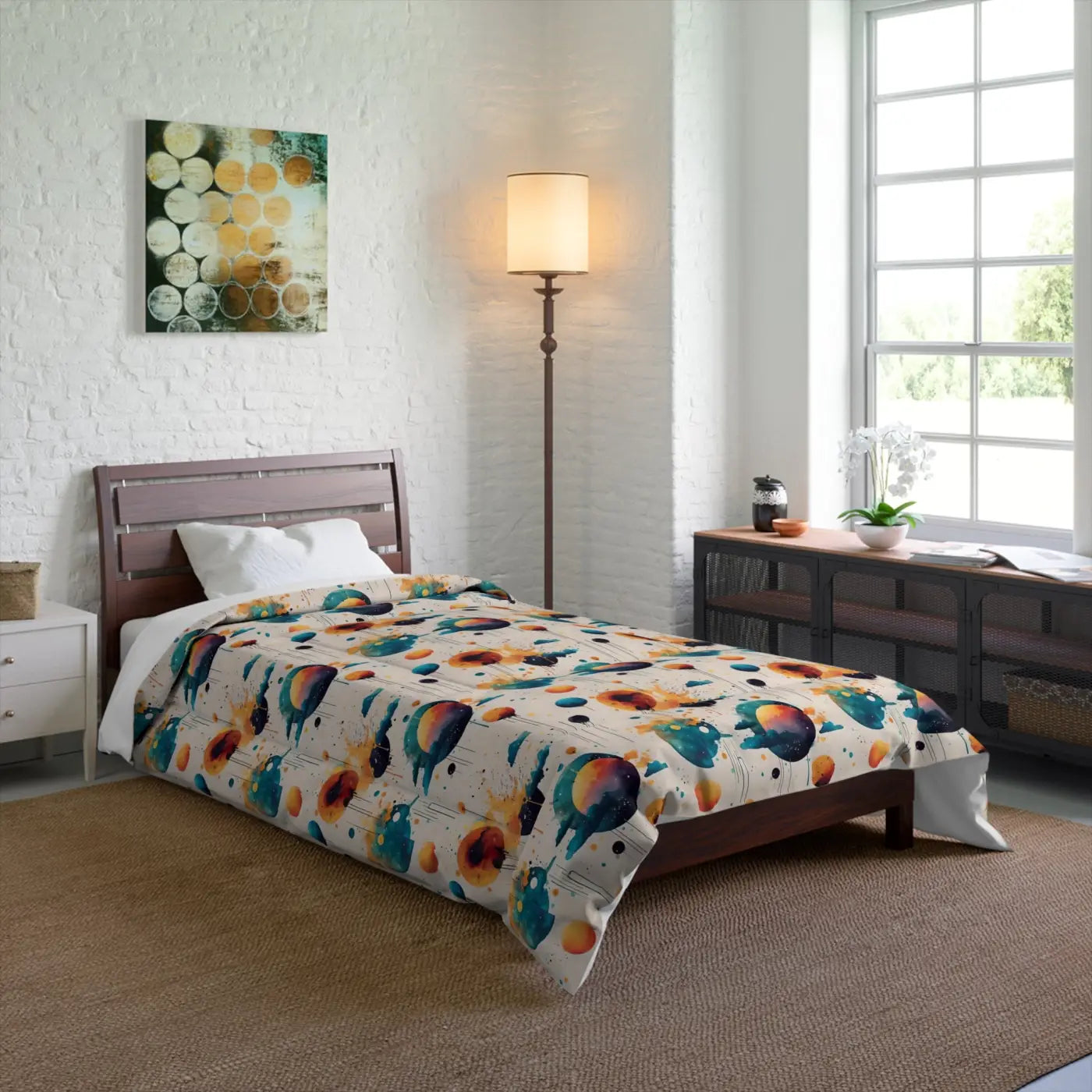 Planets Comforter - Abstract Design Polyester Bedding - DipaliZ